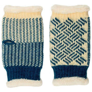 Elie Beaumont Gebreide polswarmers - Blauwgroen Basketweave