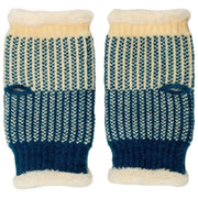 Elie Beaumont Gebreide polswarmers - Blauwgroen Basketweave