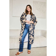 Elie Beaumont Serendipity lange kimono - middernachtbloesemblauw
