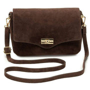 Elie Beaumont Suede Midi Twist Bag - Chocoladebruin