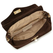Elie Beaumont Suede Midi Twist Bag - Chocoladebruin