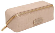 Alice Wheeler London Kensington kleine suède treinkoffer - Mink Cream