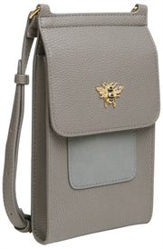 Alice Wheeler London Mini Bloomsbury Crossbody Tas - Leisteengrijs