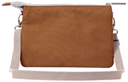 Roka Carnaby XL crossbodytas van gerecycleerd canvas - kaneelbruin