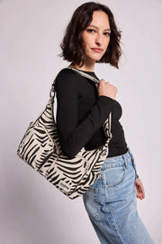 Hindbag Emile Multi Pocket Schoudertas - Tijger Ecru