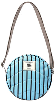 Roka Paddington kleine crossbodytas van gerecycled canvas - blauwe streep