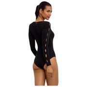 Falke Daily Bateau Korte bodysuit - Zwart