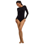 Falke Daily Bateau Korte bodysuit - Zwart