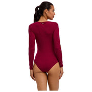 Falke Daily Bateau korte bodysuit - Chianti rood