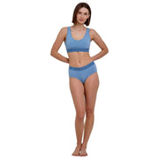 Falke Daily Comfort 2-pack bustier bralette - blauw/beige