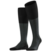 Falke Oxford Stripe Knee High Socks - Black Mix