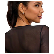 Falke Private String-bodysuit met doorschijnende lijnen - Zwart