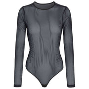 Falke Private String-bodysuit met doorschijnende lijnen - Zwart