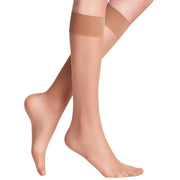 Falke Seidenglatt 15 Denier Knee High Socks - Sun Beige