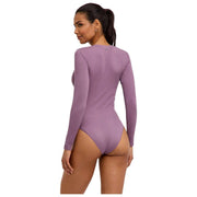 Falke Tijdloze katoenen korte bodysuit met ronde hals - Magnolia Lila