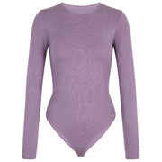 Falke Tijdloze katoenen korte bodysuit met ronde hals - Magnolia Lila