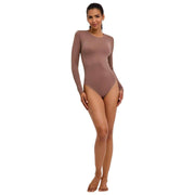Falke Tijdloze katoenen korte bodysuit met ronde hals - Milkshake Brown