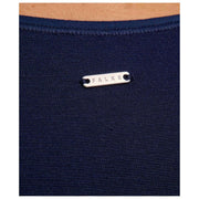 Falke tijdloze katoenen korte bodysuit met ronde hals - ruimteblauw