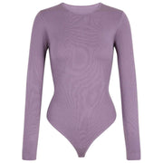 Falke Tijdloze katoenen stringbodysuit met ronde hals - Magnolia Lila