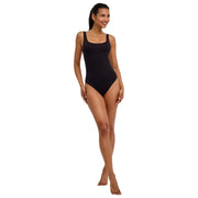 Falke tijdloze katoenen tankshort bodysuit - zwart
