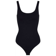 Falke tijdloze katoenen tankshort bodysuit - zwart