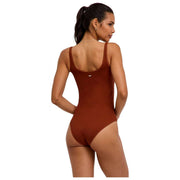 Falke tijdloze katoenen tankshort bodysuit - Mink Brown
