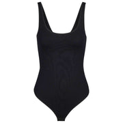 Falke tijdloze katoenen tankstringbodysuit - zwart