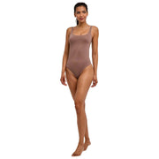 Falke Tijdloze katoenen tankstringbodysuit - Milkshake Brown