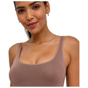 Falke Tijdloze katoenen tankstringbodysuit - Milkshake Brown