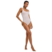Falke Tijdloze katoenen tankstringbodysuit - Parelwit