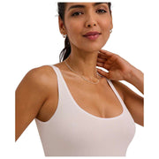 Falke Tijdloze katoenen tankstringbodysuit - Parelwit