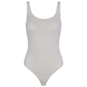 Falke Tijdloze katoenen tankstringbodysuit - Parelwit