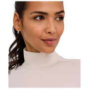 Falke Tijdloze katoenen korte bodysuit met col en col - Parelwit