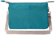 Roka Carnaby XL crossbodytas van gerecycleerd canvas - diep blauwgroen