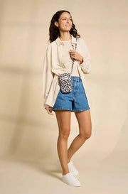 Achtertas Bill Telefoontasje - Luipaard Off White