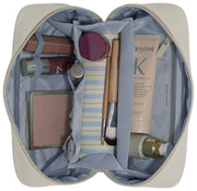 Stackers Expanding Cosmetica Tasje - Havermout/Blauw