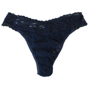 Hanky Panky 3-pack kenmerkende kanten strings met lage taille - Blozend roze/marineblauw/Celeste blauw