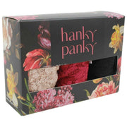 Hanky Panky Signature Lace 3-pack Original Rise Strings - Chai/zwart/donker granaatappel