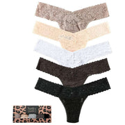 Hanky Panky - Set van 5 strings met kenmerkende kant en lage taille - Taupe/Sleep In Grey/Grey Mist/Dusk