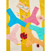 Hanky Panky Signature Lace Low Rise Matchbox 5-pack string - Rozewaterroze/Napels/Ginger/Seafoam Blue