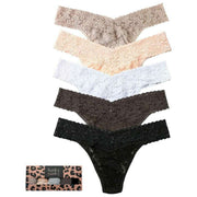 Hanky Panky Signature Lace Original Rise 5-pack string - Taupe/Sleep In Grey/Grey Mist/Dusk