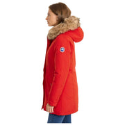 Helvetica Mountain Pioneers Lilli parkajas met capuchon - rood/naturel