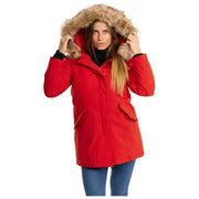 Helvetica Mountain Pioneers Lilli parkajas met capuchon - rood/naturel