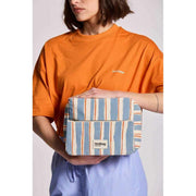 Hindbag Alix Extra Grote Toilettas - Oranje/Blauwe Strepen