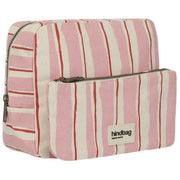 Hindbag Alix Extra Grote Toilettas - Roze/Rode Strepen