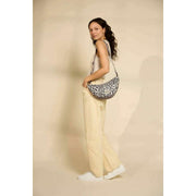 Achtertas Andrea Half Moon Bag - Luipaard Off White
