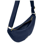 Achtertas Andrea Half Moon Tas - Fluweel Marineblauw