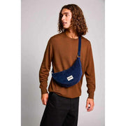 Achtertas Andrea Half Moon Tas - Fluweel Marineblauw
