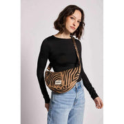 Achtertas Andrea Half Moon Bag - Zebra Kaneelbruin