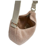 Achtertas Andrea Teddy Half Moon Tas - Poederroze